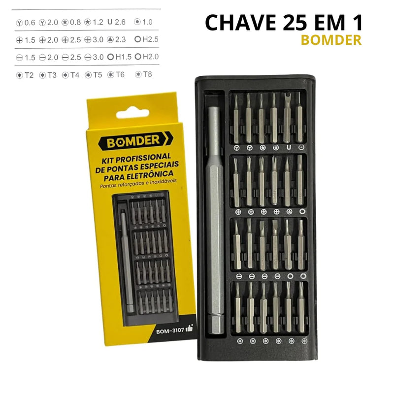 Kit Desmontagem Chave Magnética de Precisão + Caneta de Liga de Alumínio