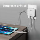 Adaptador de Tomada Bivolt com 2 portas USB - Carregador Universal.