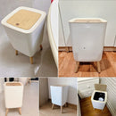 Lixeira de Mesa com Tampa de Pressão Imitando Madeira 7L/10L