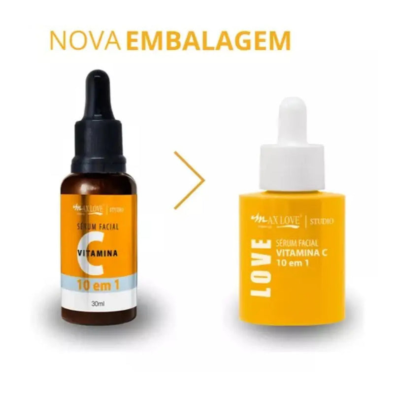 Sérum Facial Vitamina C 10 em 1 Max Love Anti-Idade 30ml