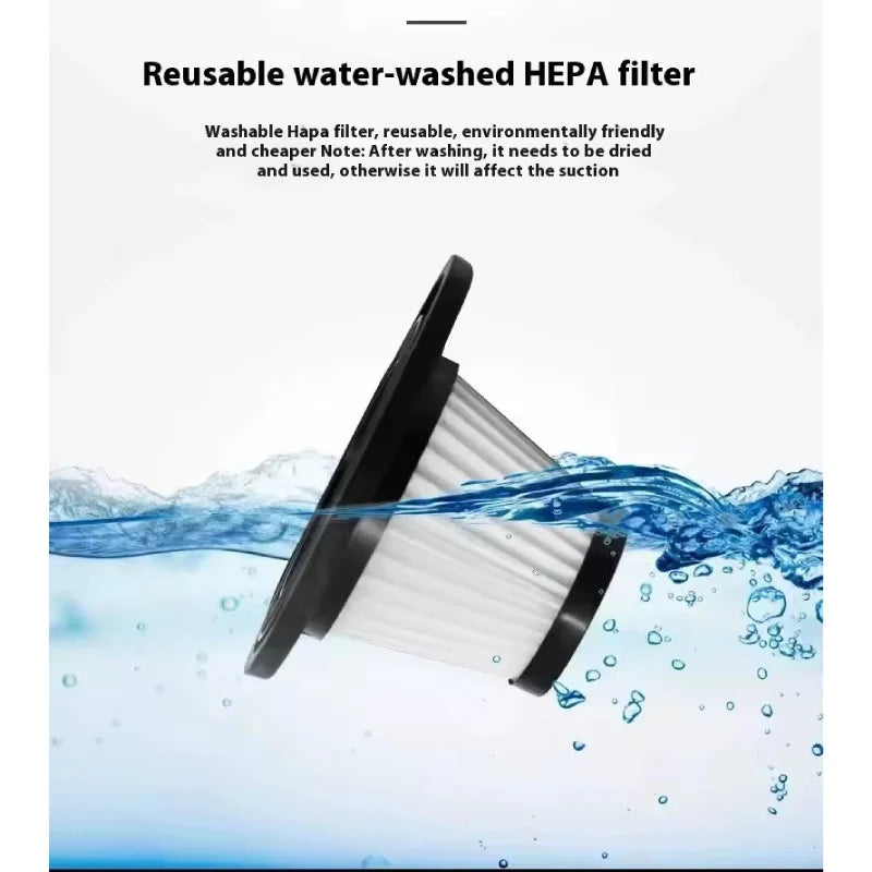 Aspirador de Pó Portátil (sem fio) 70W Bateria HEPA USB -Recarregável
