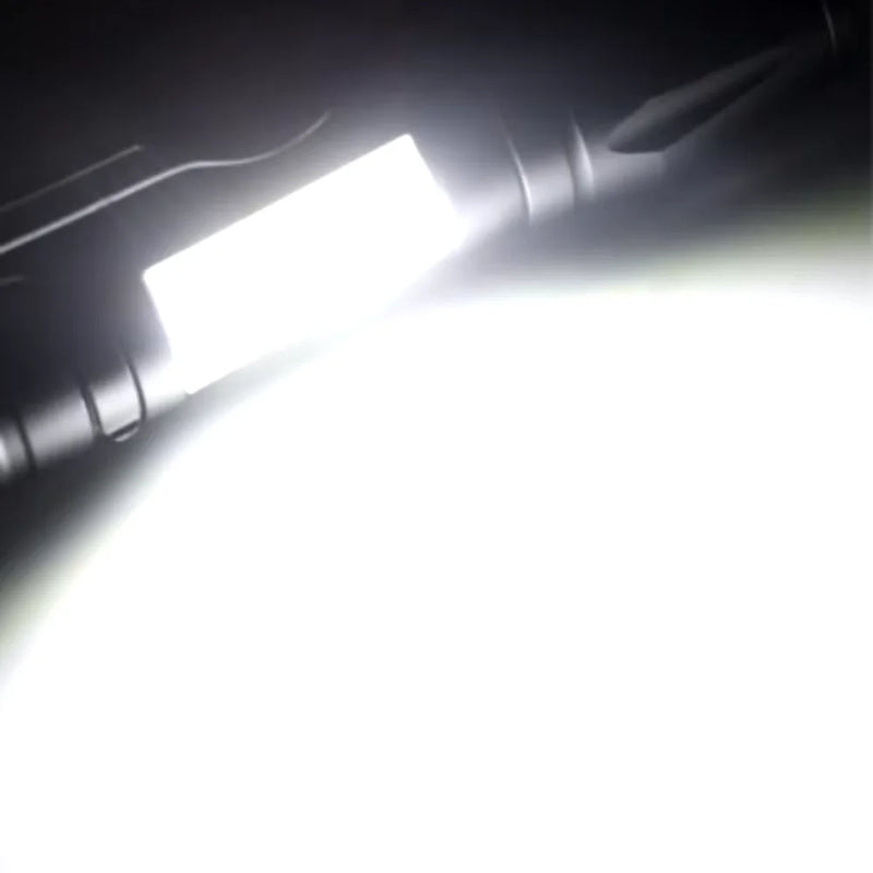 Lanterna Portátil Recarregável de Alumínio com Zoom e 3 Modos de Luz USB