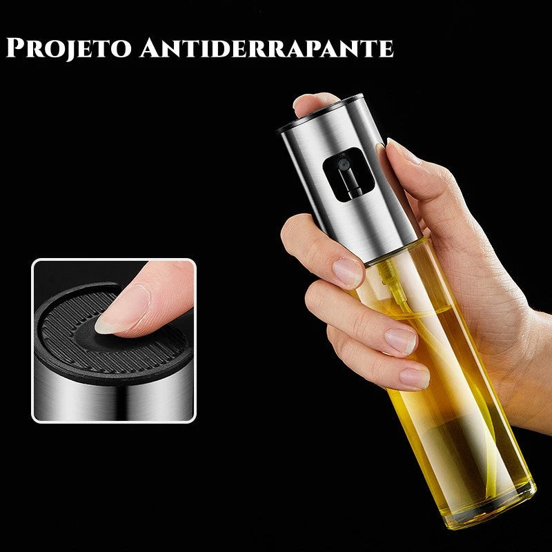 Pulverizador de Azeite e Vinagre Spray 100ml em Vidro para Cozinha e Air Fryer