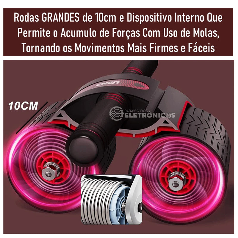 Roda Abdominal Fitness Musculação Aparelho Estável Rebote Alça Antiderrapante