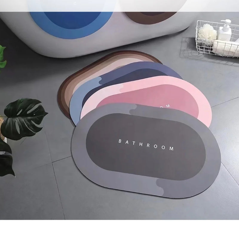 Tapete Oval Antiderrapante 60x40cm para Banheiro