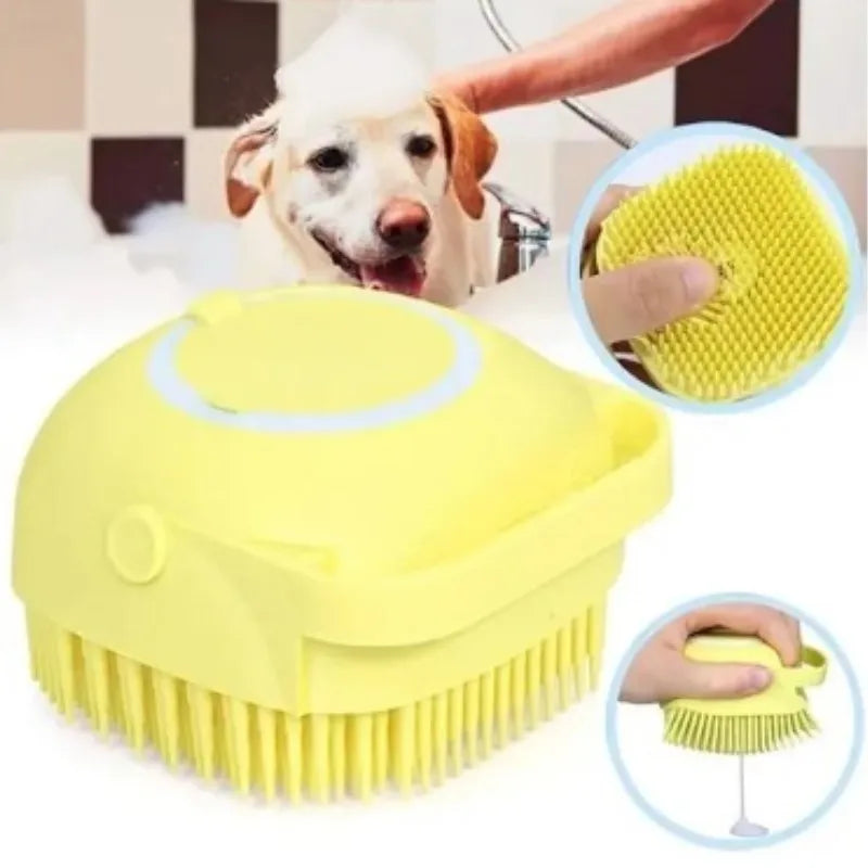 Escova com Dispenser para Pets -Bucha Silicone