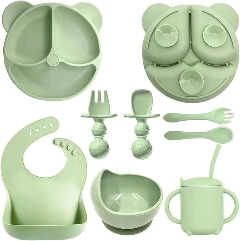 Kit Alimentação Infantil em Silicone com 8 Peças (BPA Free)