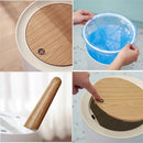 Lixeira de Mesa com Tampa de Pressão Imitando Madeira 7L/10L