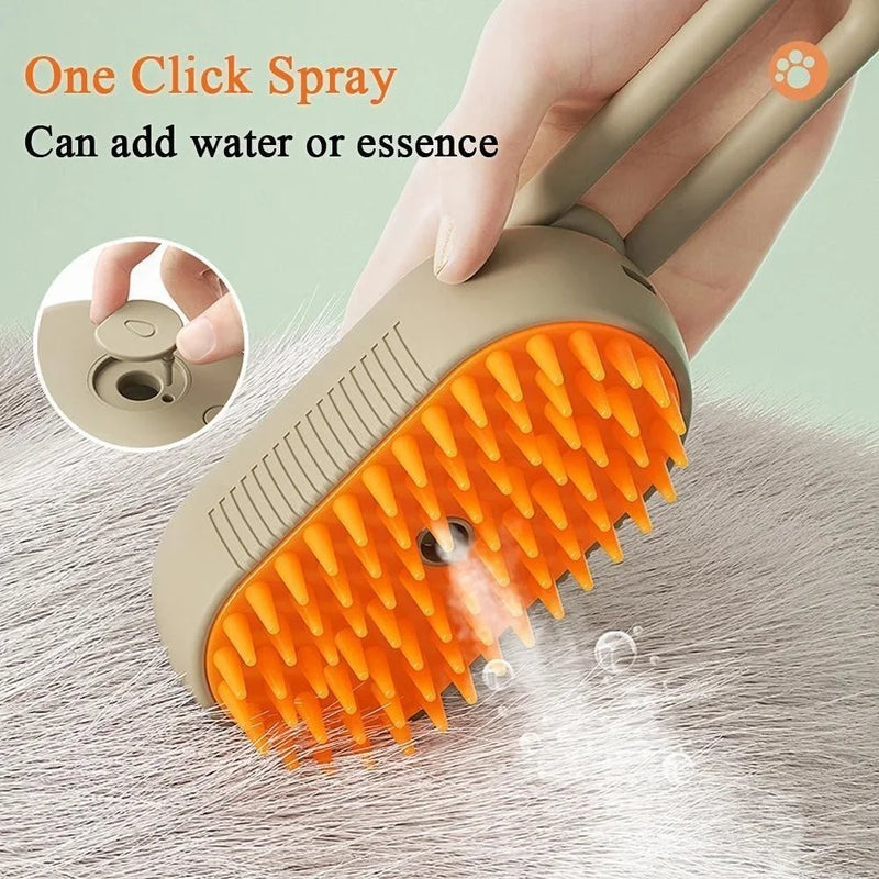 Pente Elétrico de Spray com Escova de Silicone - Recarregável