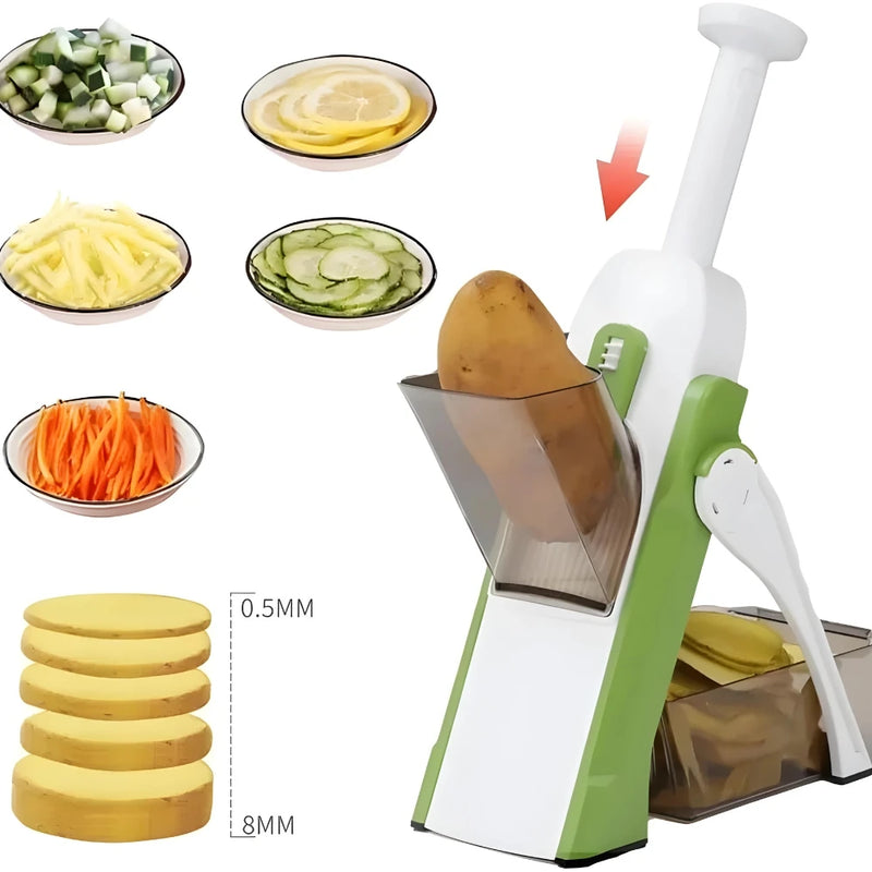 Cortador Manual Multifuncional de Aço Inoxidável -5 funções