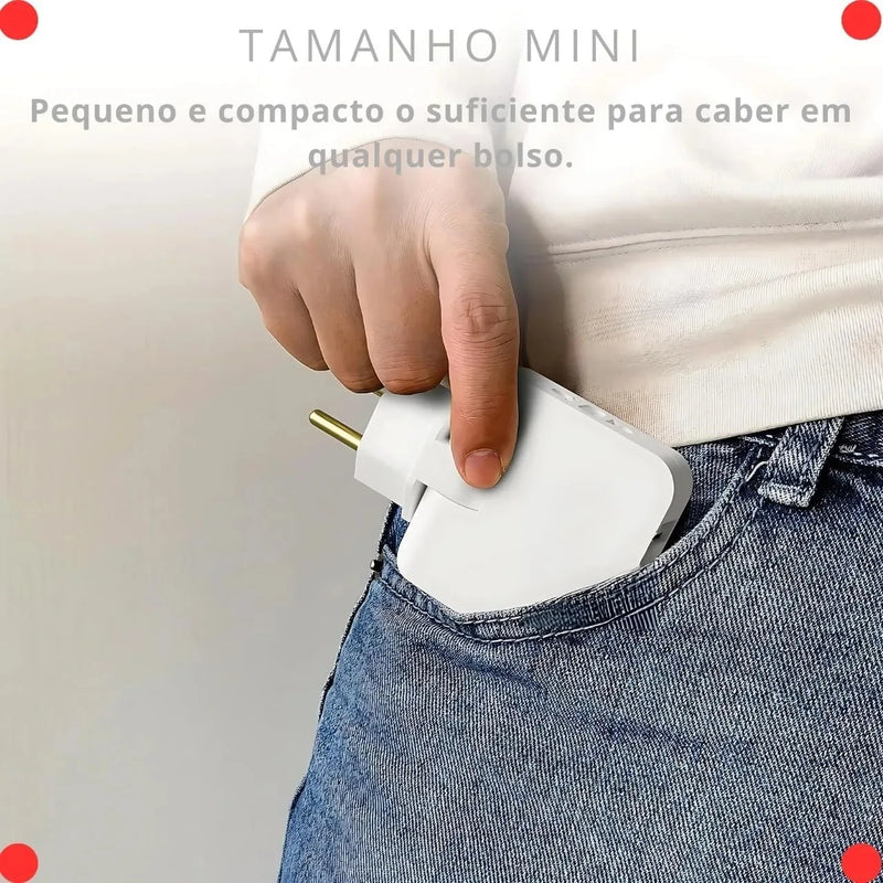 Adaptador de Tomada Bivolt com 2 portas USB - Carregador Universal.
