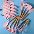 Kit Utensílios de Cozinha Com Tábua em Silicone -Luxo Alta Qualidade - 19 pçs