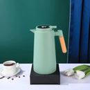 Garrafa Térmica Aço Inox Parede Dupla -Cabo Madeira ( 1 L )
