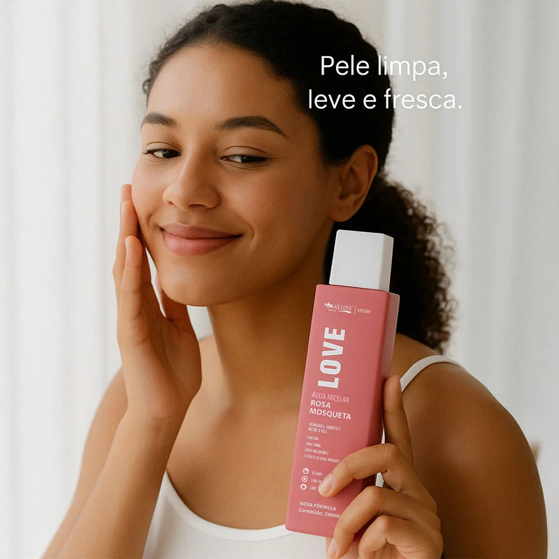 Água Micelar Limpeza Suave, Hidratação Leve e Toque Fresco - Max Love 290ml
