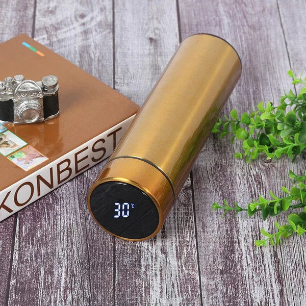 Garrafa Térmica 500ML Com Led Inox - Display Digital