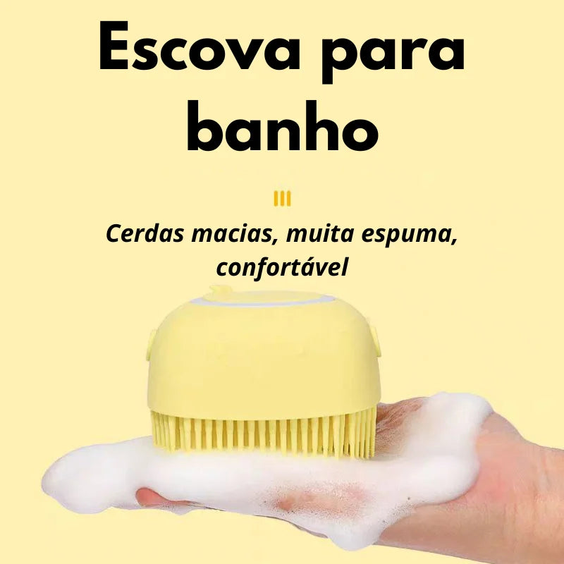 Escova com Dispenser para Pets -Bucha Silicone