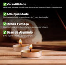 Kit 50 Vela Brancas com Suporte de Alumínio