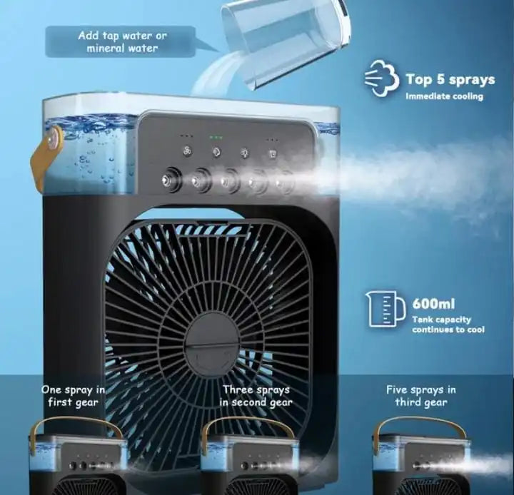 Climatizador/Ventilador De Ar Portátil  Com Iluminação