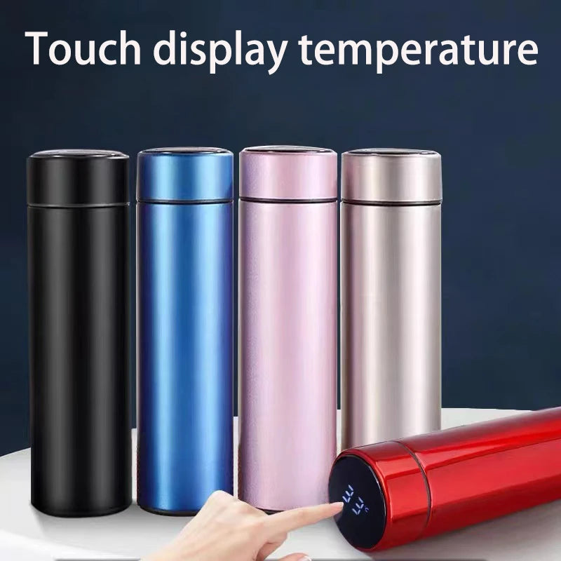 Garrafa Térmica 500ML Com Led Inox - Display Digital