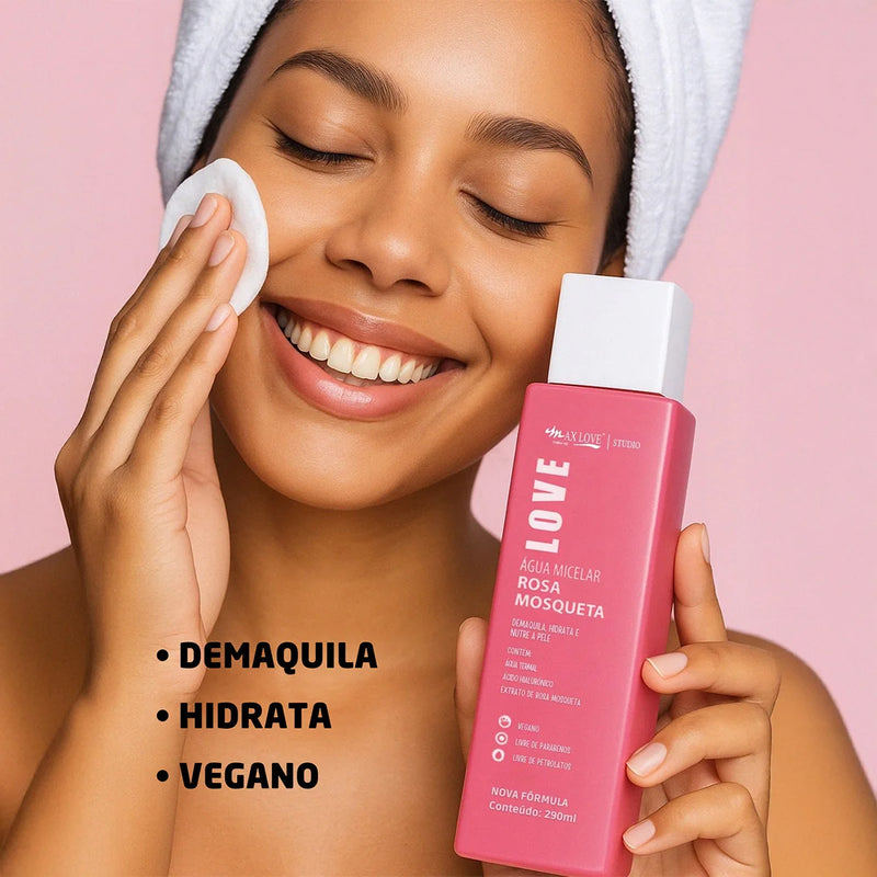 Água Micelar Limpeza Suave, Hidratação Leve e Toque Fresco - Max Love 290ml