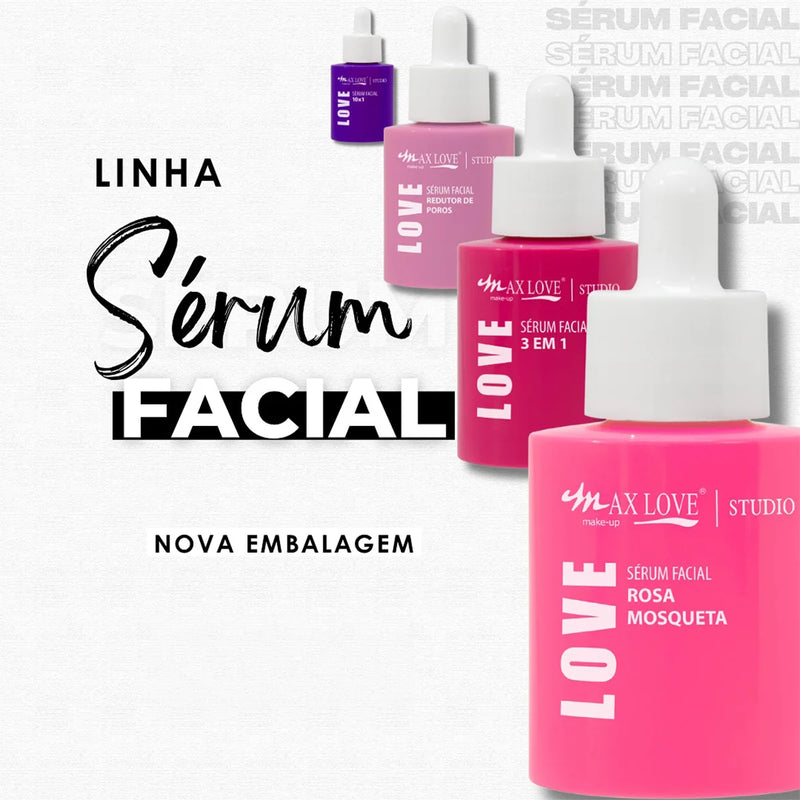 Sérum Facial com Vitamina C e Ácido Hialurônico 30ml - 3 em 1 -Max Love