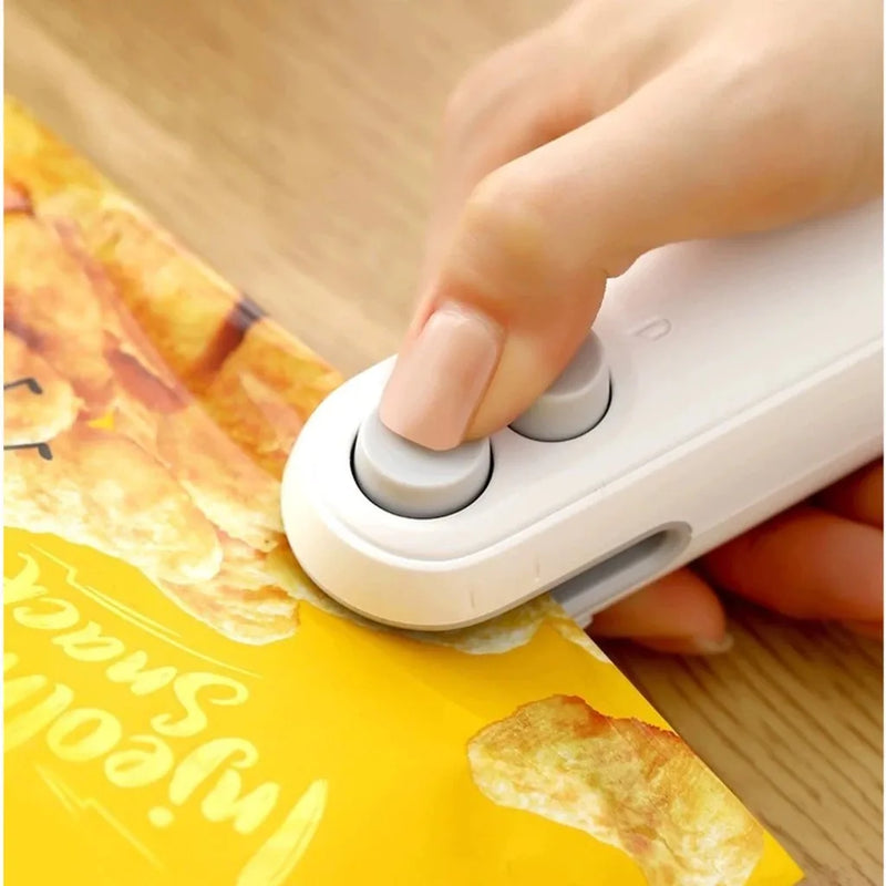 Mini Seladora de Plástico Recarregável 2 em 1 com Ímã e Cabo USB