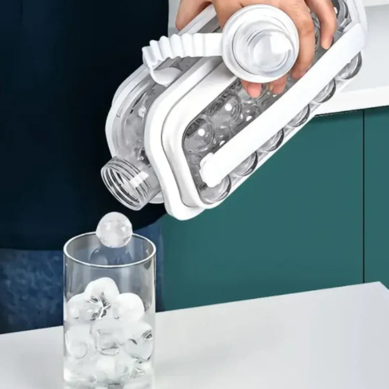 Garrafa de Silicone Dobrável 600ml com Forma de Gelo Embutida – Livre de BPA e Portátil