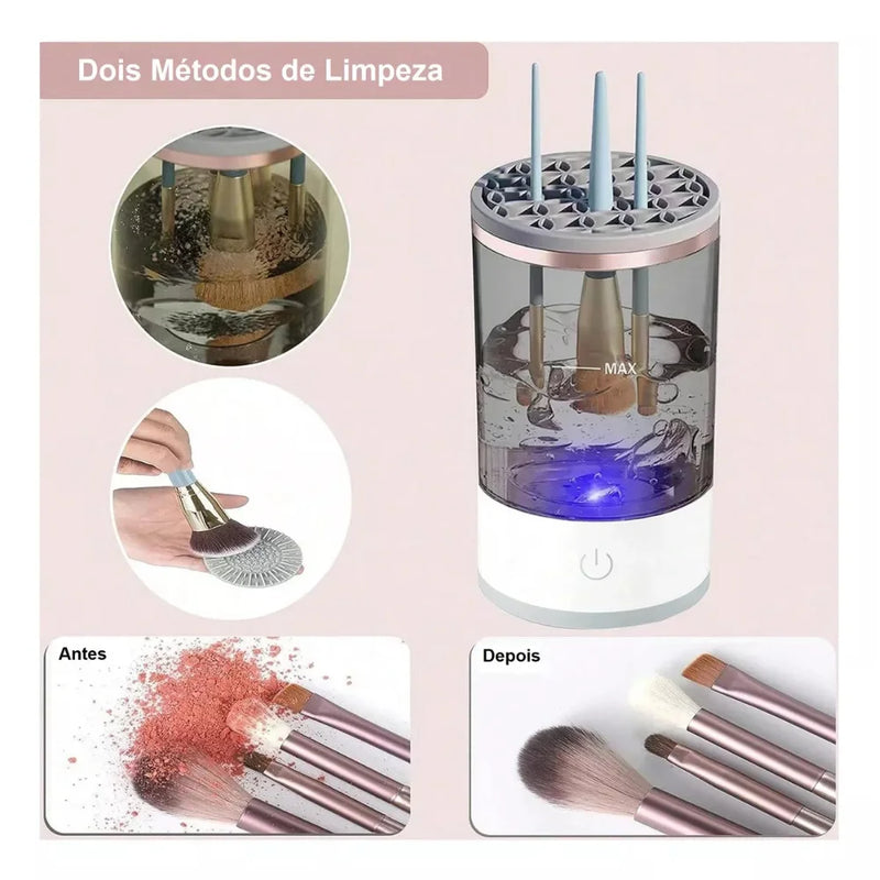 Máquina Elétrica de Limpeza de Pincéis de Maquiagem Portátil USB