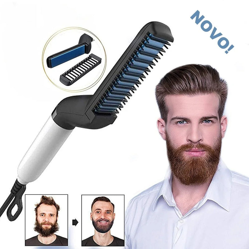 Chapinha Masculina 2 em 1 Prancha Modeladora e Alisadora de Cabelo e Barba