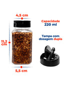 Kit Potes Temperos Tampa Dupla 10 Un - (220ml)