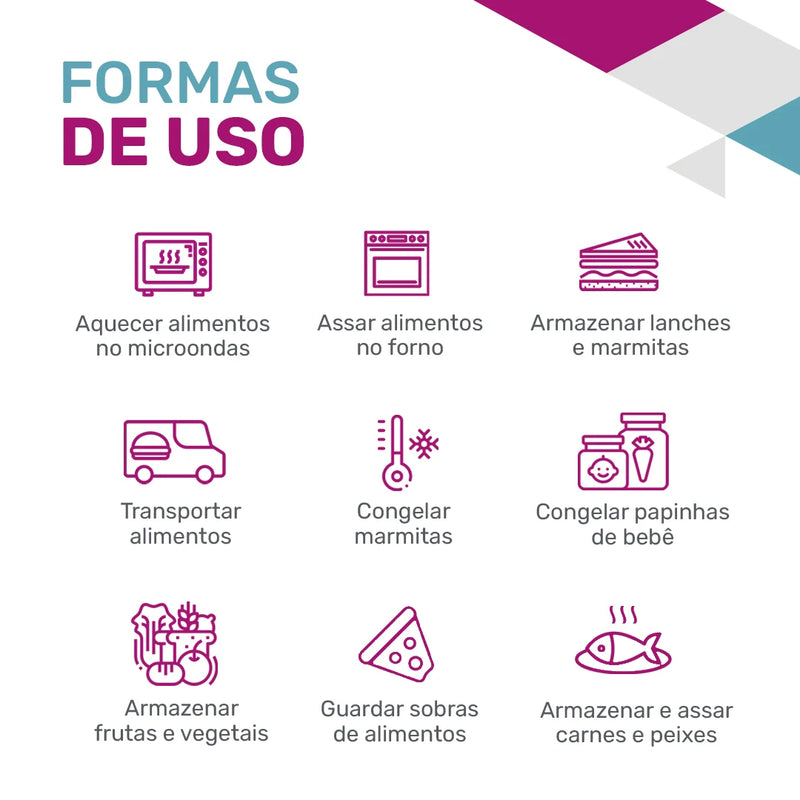 Potes Retangulares de Vidro com Tampa Hermética 370ml - 10 un
