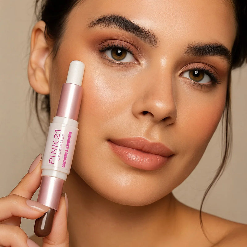 Iluminador Marmorizado Amour Pink 21 – Brilho Intenso e Textura Aveludada