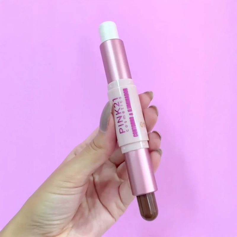 Iluminador Marmorizado Amour Pink 21 – Brilho Intenso e Textura Aveludada