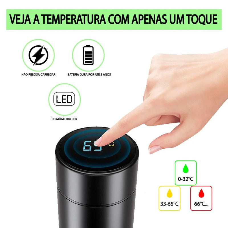 Garrafa Degradê com Termômetro Digital - Alta Vedação Vácuo