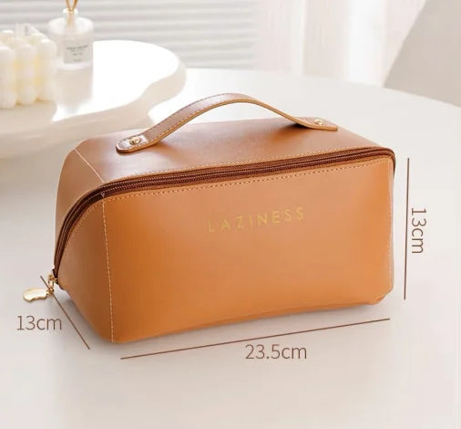 Necessaire Grande Capacidade -Couro Sintético. -Alta Qualidade