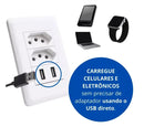 Tomada de Parede Entradas Carregador USB - Dispositivo Universal
