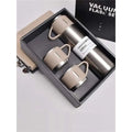 Kit Garrafa Térmica Inox 500ml + 3 Xícaras Bebidas Fria ou Quente