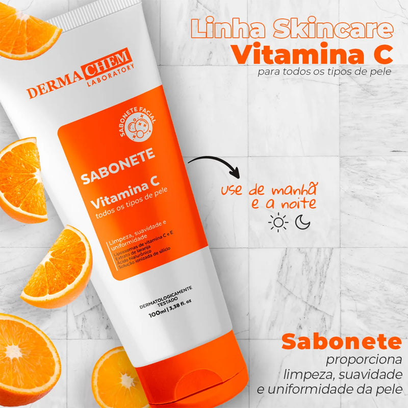 Kit Skincare -Clareador Melasma -Gel Facial Anti-Idade -Sabonete Facial Vitamina C 3un