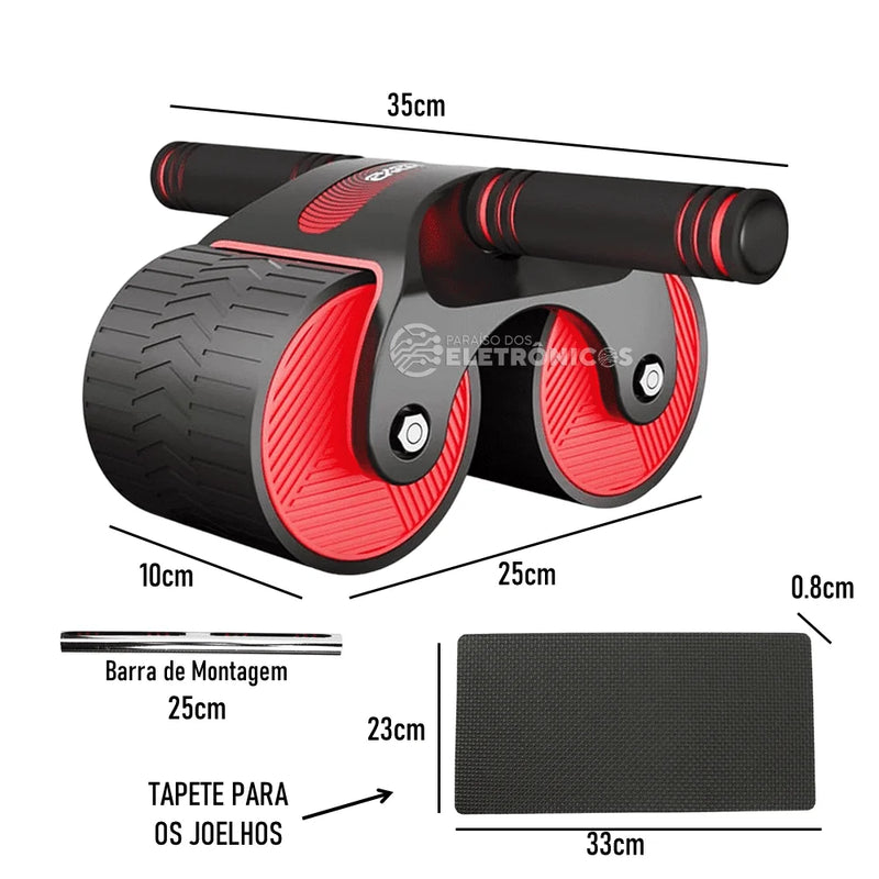 Roda Abdominal Fitness Musculação Aparelho Estável Rebote Alça Antiderrapante
