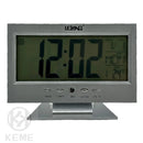 Relógio Despertador Digital com Display LCD LED, Termômetro e Acionamento por Som