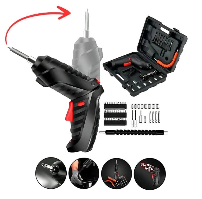 Parafusadeira Carregador de Bateria USB (Posição Dupla) 360°c -48peças