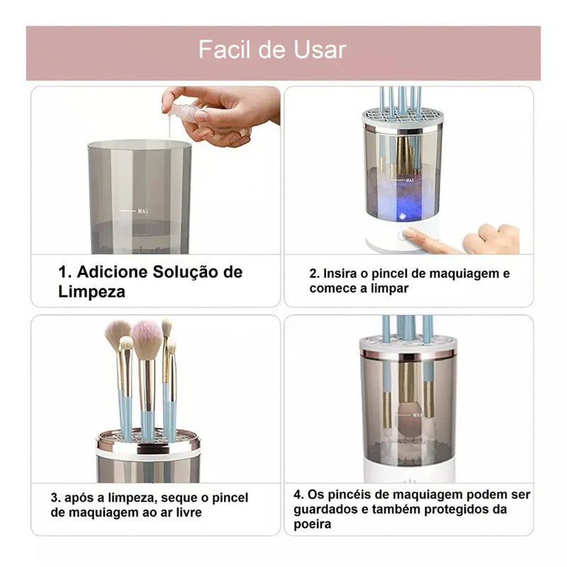 Máquina Elétrica de Limpeza de Pincéis de Maquiagem Portátil USB