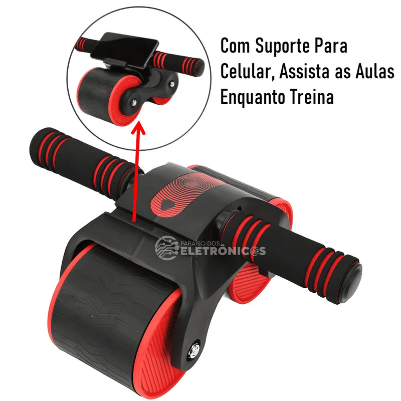 Roda Abdominal Fitness Musculação Aparelho Estável Rebote Alça Antiderrapante