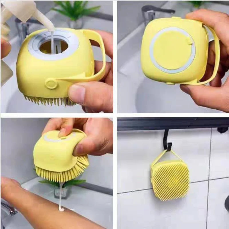 Escova com Dispenser para Pets -Bucha Silicone