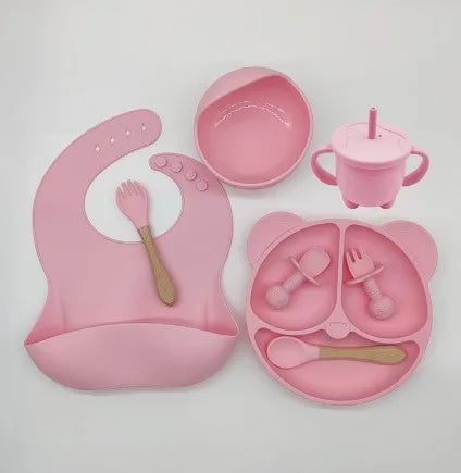 Kit Alimentação Infantil em Silicone com 8 Peças (BPA Free)