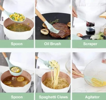 Kit Ùtensílios para Cozinha Silicone BPA -12 Peças
