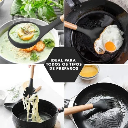 Kit Ùtensílios para Cozinha Silicone BPA -12 Peças
