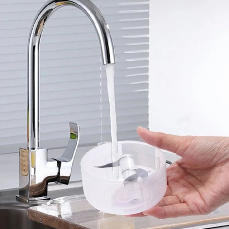 Mini Processador Elétrico Portátil Aço INOX 250ml USB com 3 lâminas