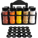 Porta Temperos em MDF com Alça 130ml - Tampa Dosadora - 10 Potes