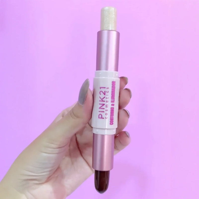 Iluminador Marmorizado Amour Pink 21 – Brilho Intenso e Textura Aveludada